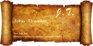 John Tivadar névjegykártya
